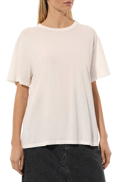 Хлопковая футболка SLVRLAKE кремового цвета по цене 19950 руб., арт. T0VT100PNATW/NATWHT, фото 3 Хлопковая футболка SLVRLAKE, арт. T0VT100PNATW/NATWHT, фото 3