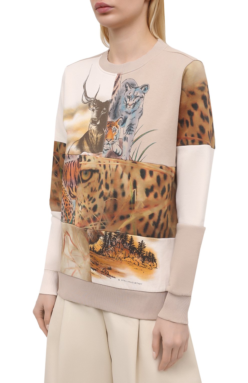 Хлопковый свитшот STELLA MCCARTNEY бежевого цвета по цене 104000 руб., арт. 602904/S0W55, фото 3 Хлопковый свитшот STELLA MCCARTNEY, арт. 602904/S0W55, фото 3