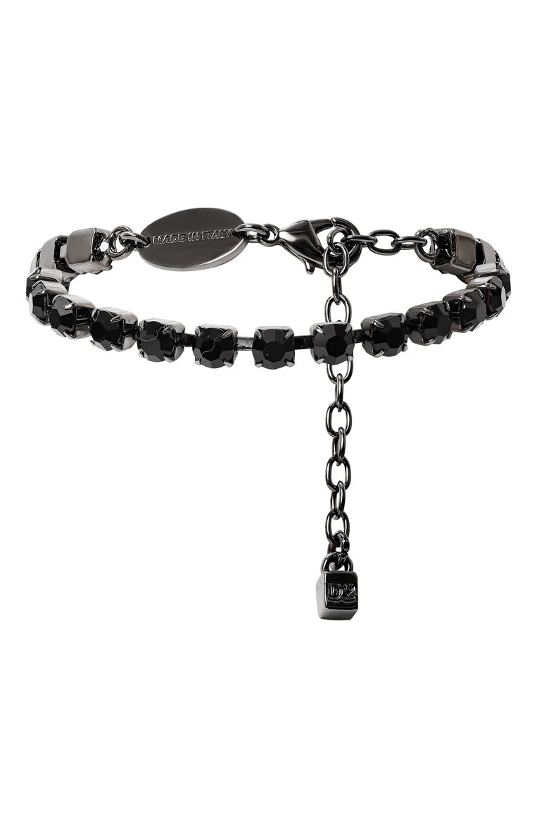 Женский браслет DSQUARED2 черного цвета, арт. ARM0190 59400001 | Фото 1 (Региональные ограничения белый список (Axapta Mercury): Не проставлено; Нос: Не проставлено; Материал: Стекло, Металл)