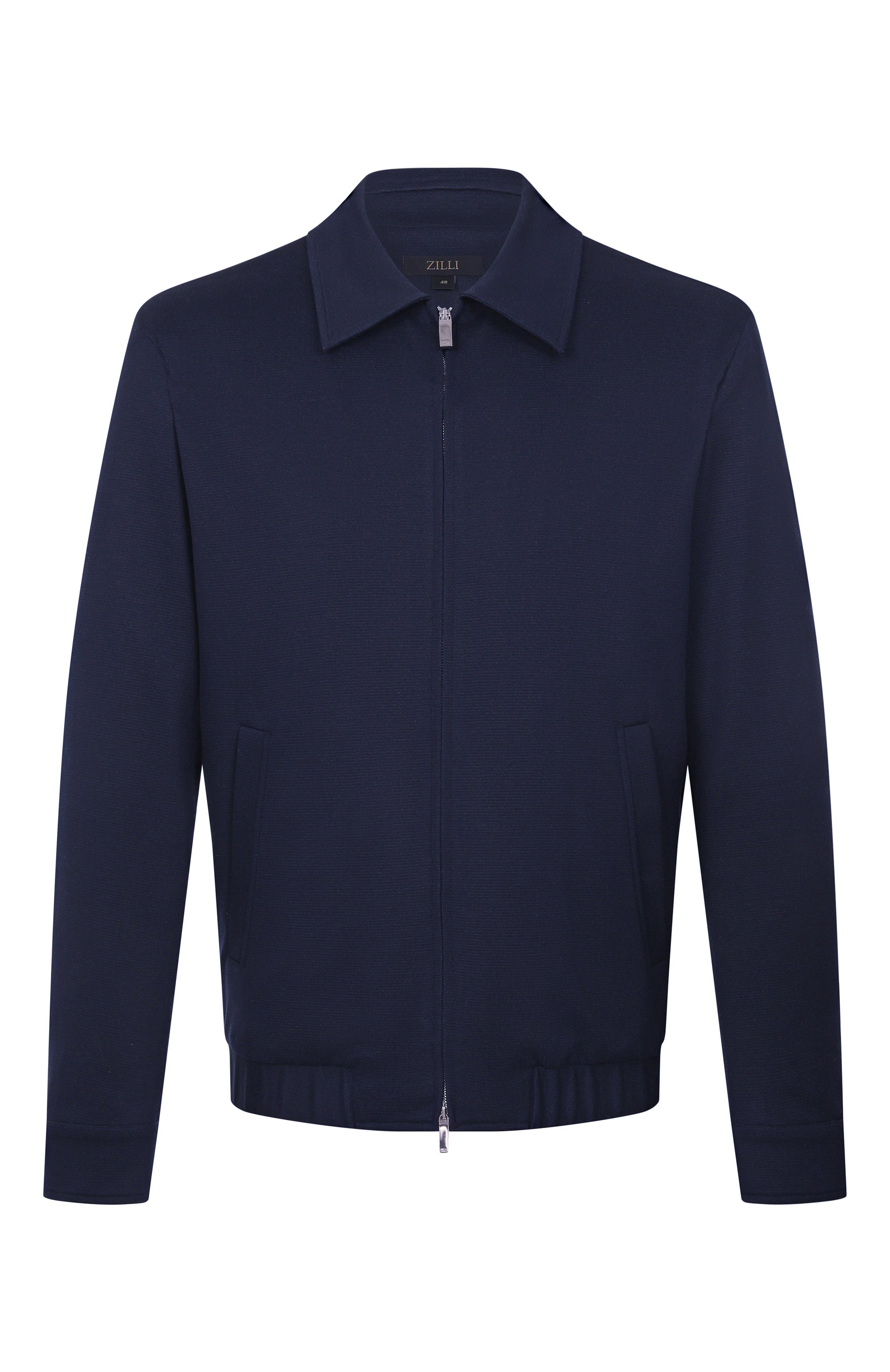 Бомбер из шелка и хлопка ZILLI темно-синего цвета по цене 344000 руб., арт. B0M01DM0605V00000/66, фото 1 Бомбер из шелка и хлопка ZILLI, арт. B0M01DM0605V00000/66, фото 1