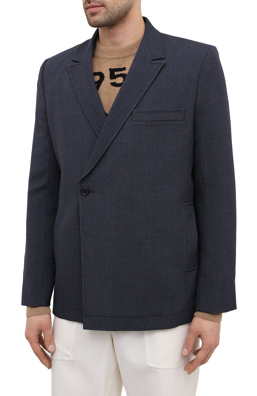 Пиджак из шерсти и вискозы JACQUEMUS синего цвета по цене 81800 руб., арт. 206JA01/120390, фото 3 Пиджак из шерсти и вискозы JACQUEMUS, арт. 206JA01/120390, фото 3