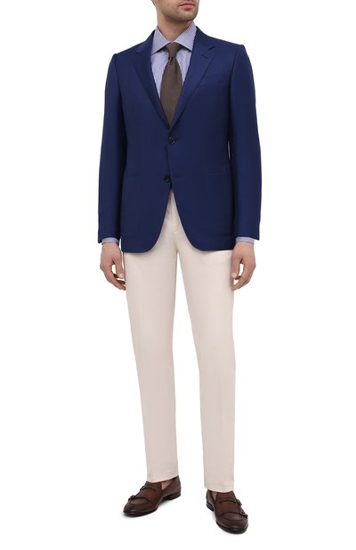 Хлопковая сорочка BRIONI синего цвета по цене 59350 руб., арт. RCA10N/P004T, фото 2 Хлопковая сорочка BRIONI, арт. RCA10N/P004T, фото 2