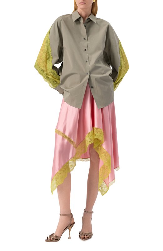 Атласная юбка Dries Van Noten 251-010802-1032 Розовый  251-010802-1032 Фото 2