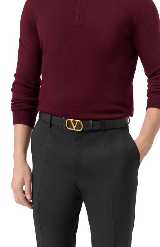 Кожаный ремень Valentino 7Y2T0SM3/IYR Чёрный  7Y2T0SM3/IYR Фото 2