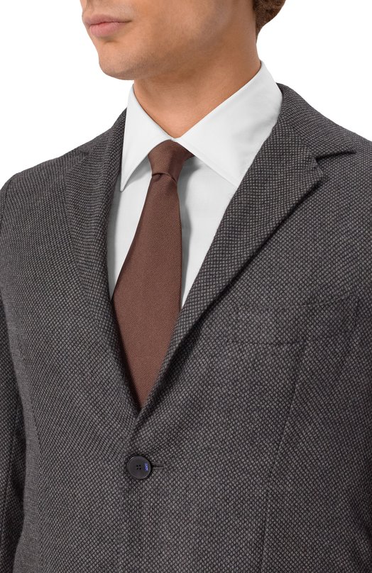 Шелковый галстук Brioni 061D00/PZ418 Коричневый  061D00/PZ418 Фото 2