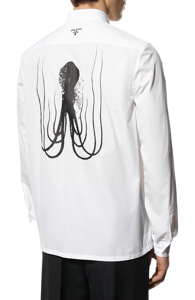 Хлопковая рубашка PRADA, арт. UCN425-10NF-F0009-221, фото 4