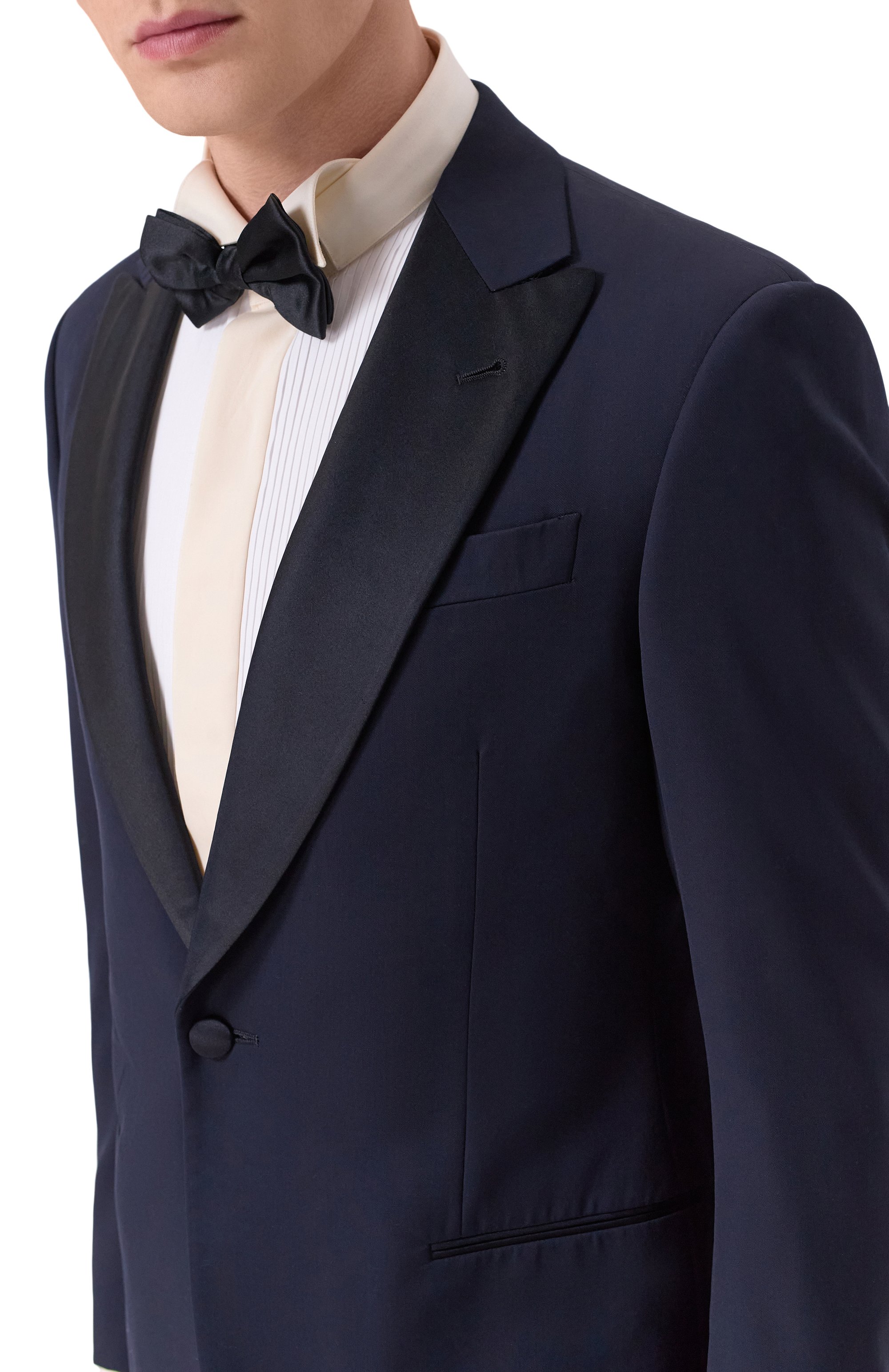 Шерстяной смокинг GIORGIO ARMANI темно-синего цвета по цене 310500 руб., арт. 8WGAS001/T0075/UBUV, фото 6 Шерстяной смокинг GIORGIO ARMANI, арт. 8WGAS001/T0075/UBUV, фото 6