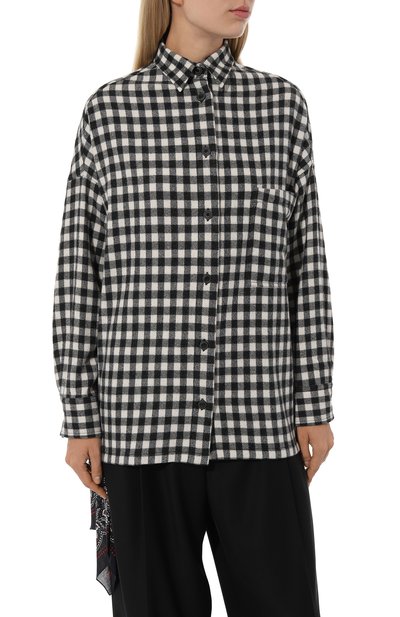 Рубашка из шерсти и кашемира DESTIN черно-белого цвета по цене 52750 руб., арт. DDW3EVABANDPEN, фото 3 Рубашка из шерсти и кашемира DESTIN, арт. DDW3EVABANDPEN, фото 3