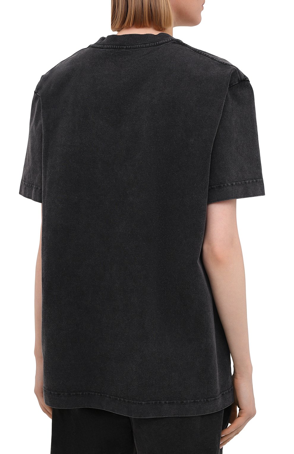 Хлопковая футболка ALEXANDER WANG черного цвета по цене 17350 руб., арт. UCC2211421, фото 4 Хлопковая футболка ALEXANDER WANG, арт. UCC2211421, фото 4