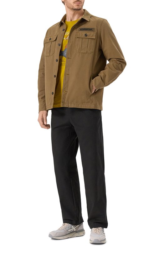 Хлопковая рубашка Aeronautica Militare AC0036UCT04233 Хаки  AC0036UCT04233 Фото 2