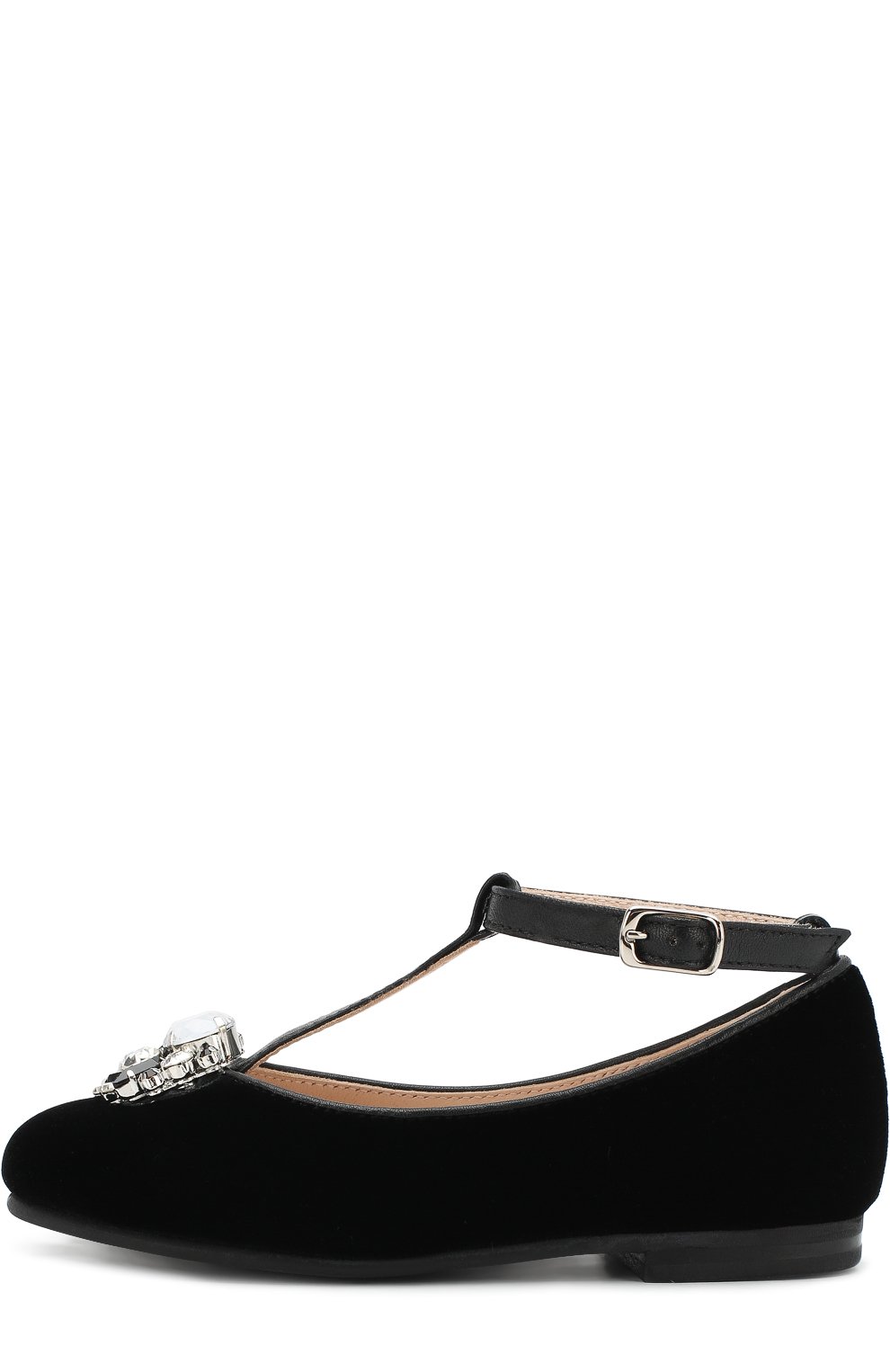 Текстильные туфли с кожаной отделкой и кристаллами IL GUFO, арт. G332/VELVET/31-34, фото 2