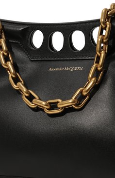 Женская сумка peak ALEXANDER MCQUEEN черного цвета, арт. 743091/1BLGN | Фото 3 (Материал: Натуральная кожа; Размер: medium)