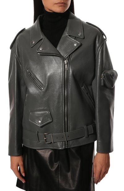 Кожаная куртка PRADA, арт. 58A081-1ZFE-F0K44, фото 3