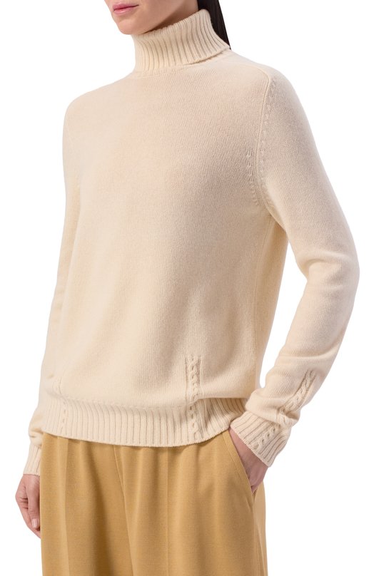 Кашемировый свитер Loro Piana FAL2011 Кремовый  FAL2011 Фото 3