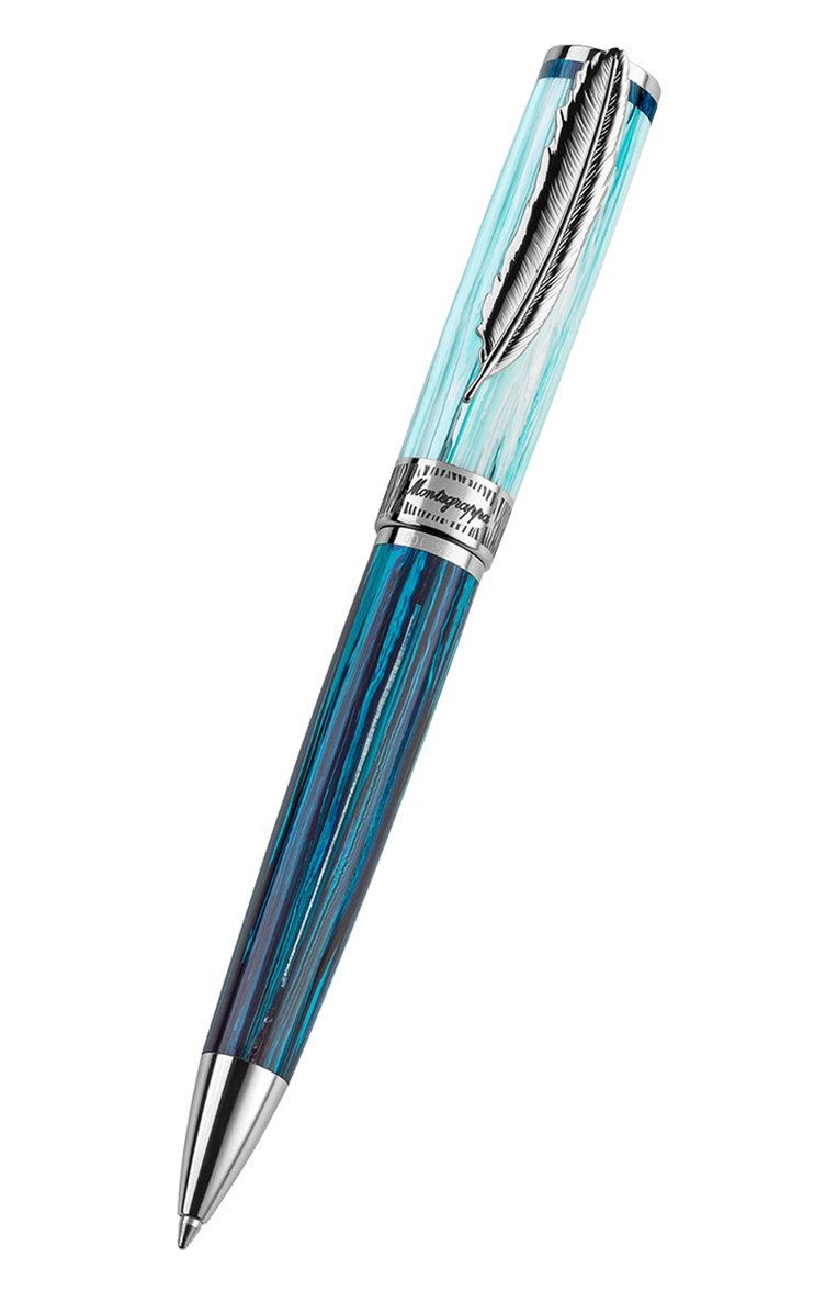 Шариковая ручка MONTEGRAPPA бирюзового цвета, арт. ISWDRBAA | Фото 2 (Нос: Не проставлено; Региональные ограничения белый список (Axapta Mercury): Не проставлено; Материал сплава: Сталь; Ограничения доставки: m-style)