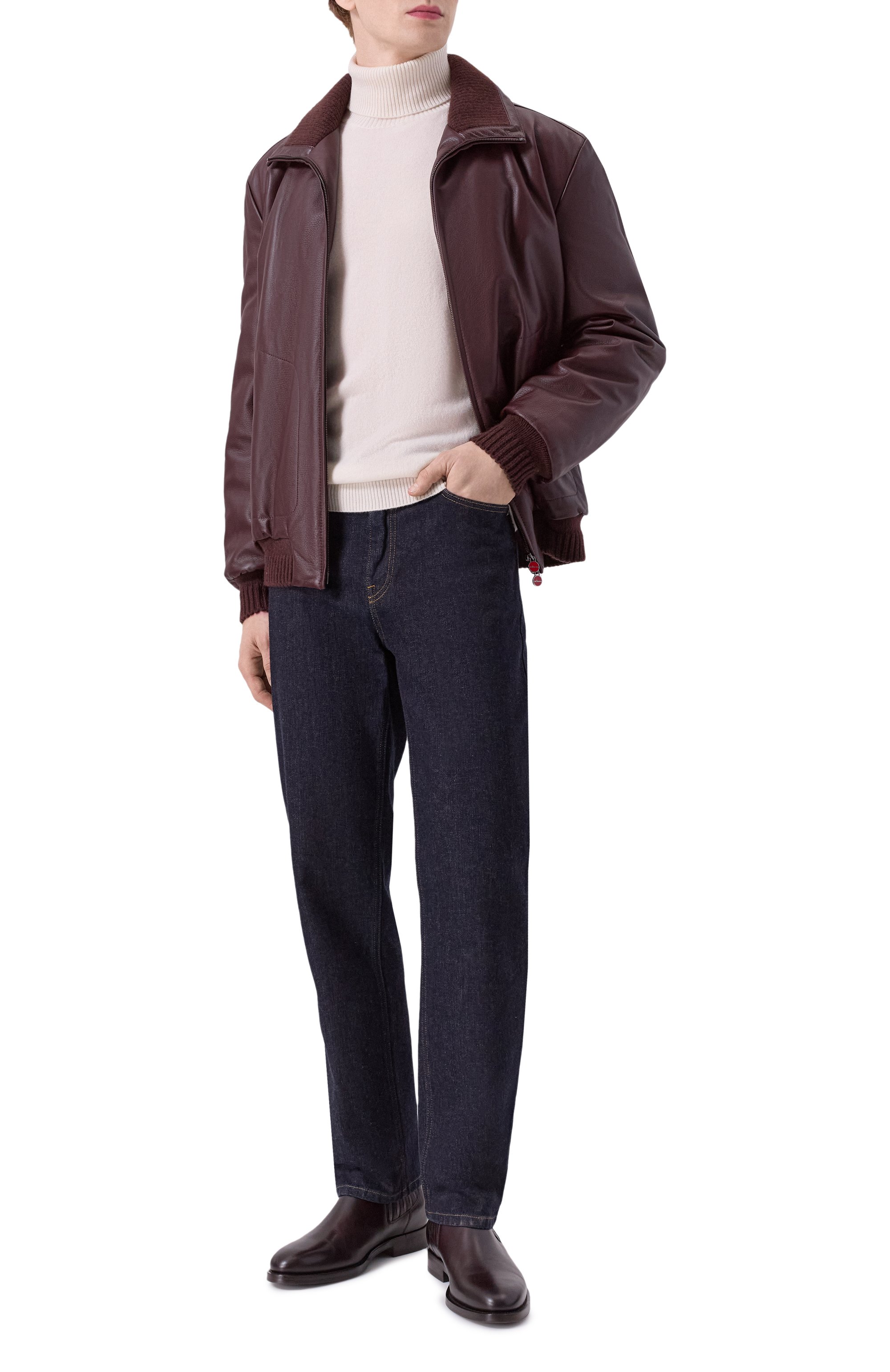 Кожаный бомбер KITON, арт. UW2239V0411H16, фото 2