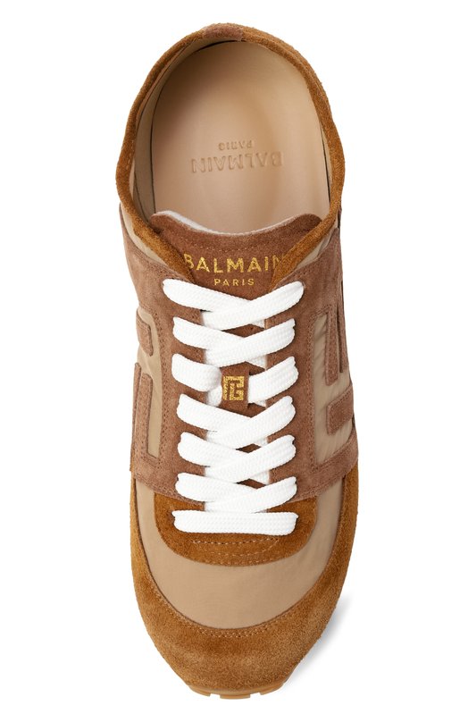 Кожаные кроссовки Racer 45 Balmain GM1VI408/TYHC Коричневый  GM1VI408/TYHC Фото 5