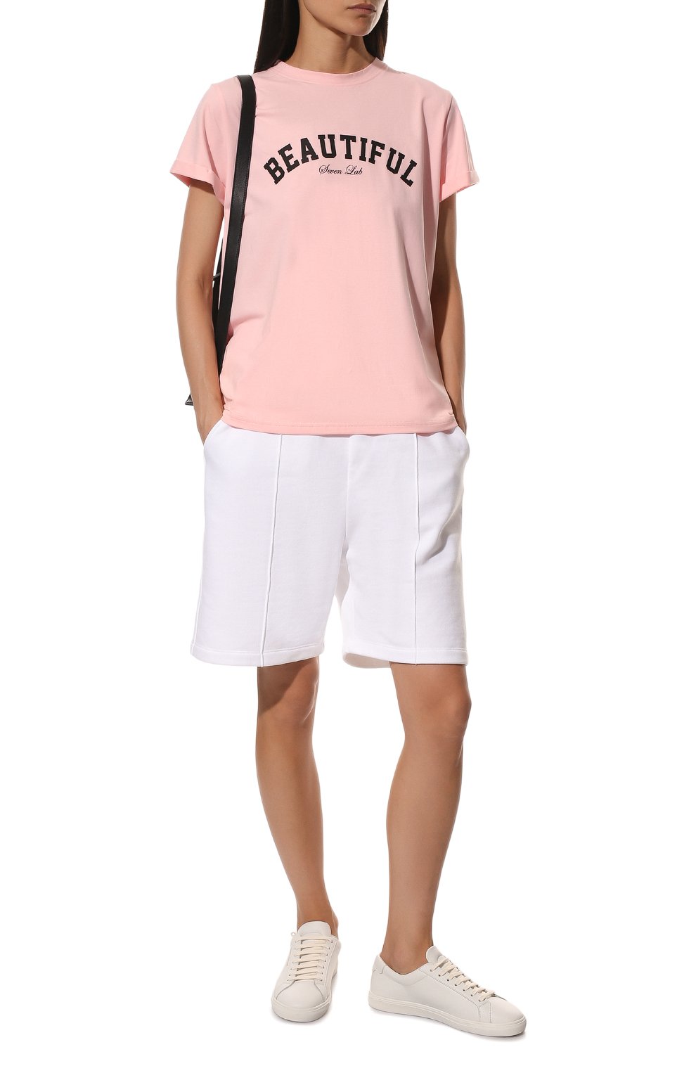 Хлопковая футболка SEVEN LAB розового цвета по цене 8190 руб., арт. T B-019 pink, фото 2 Хлопковая футболка SEVEN LAB, арт. T B-019 pink, фото 2