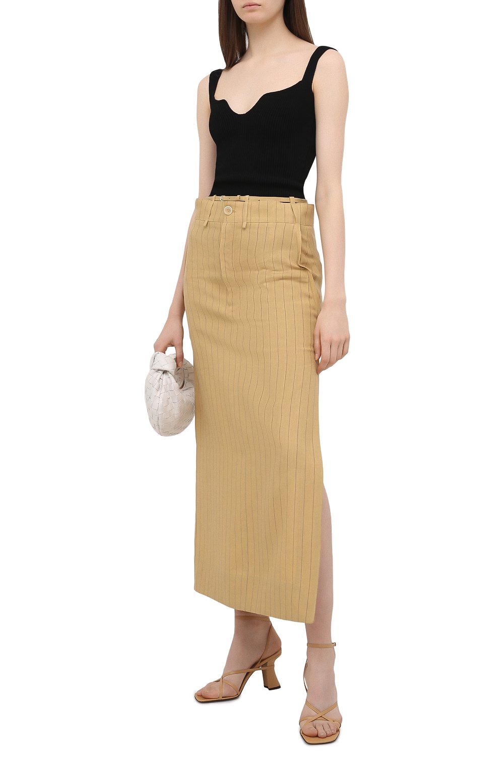 Льняная юбка JACQUEMUS светло-бежевого цвета по цене 52400 руб., арт. 211SK04/112851, фото 2 Льняная юбка JACQUEMUS, арт. 211SK04/112851, фото 2
