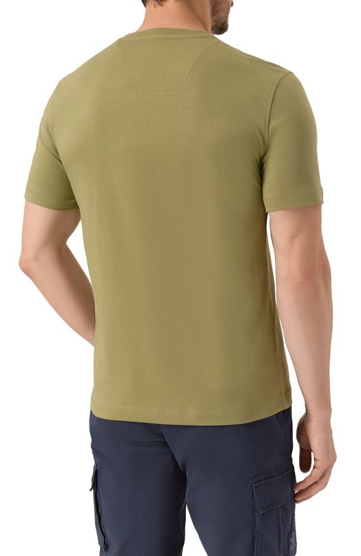 Хлопковая футболка Aeronautica Militare TS1580UJ00372 Хаки  TS1580UJ00372 Фото 4