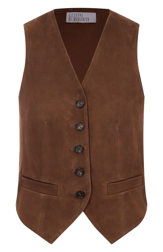 Замшевый жилет Giuseppe di Morabito 05FWWD283P 05366 Коричневый 05FWWD283P 05366