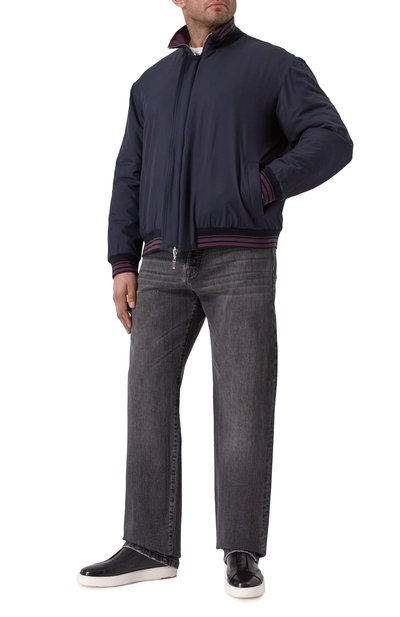 Двусторонний шелковый бомбер ZILLI темно-синего цвета по цене 483500 руб., арт. B0MR02M060077001A/62, фото 2 Двусторонний шелковый бомбер ZILLI, арт. B0MR02M060077001A/62, фото 2