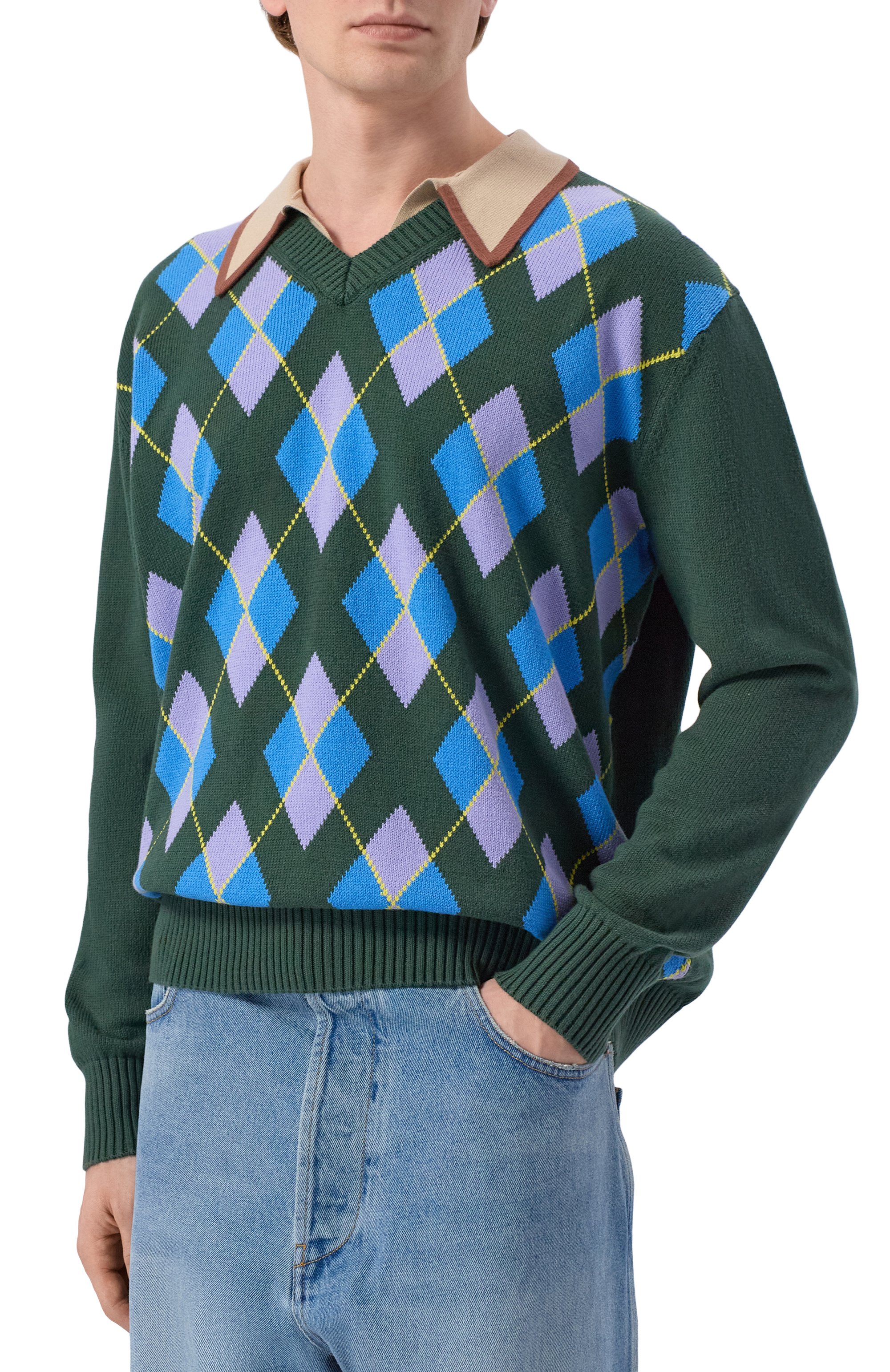 Свитер из хлопка и шерсти DRIES VAN NOTEN, арт. 021237/3730, фото 3