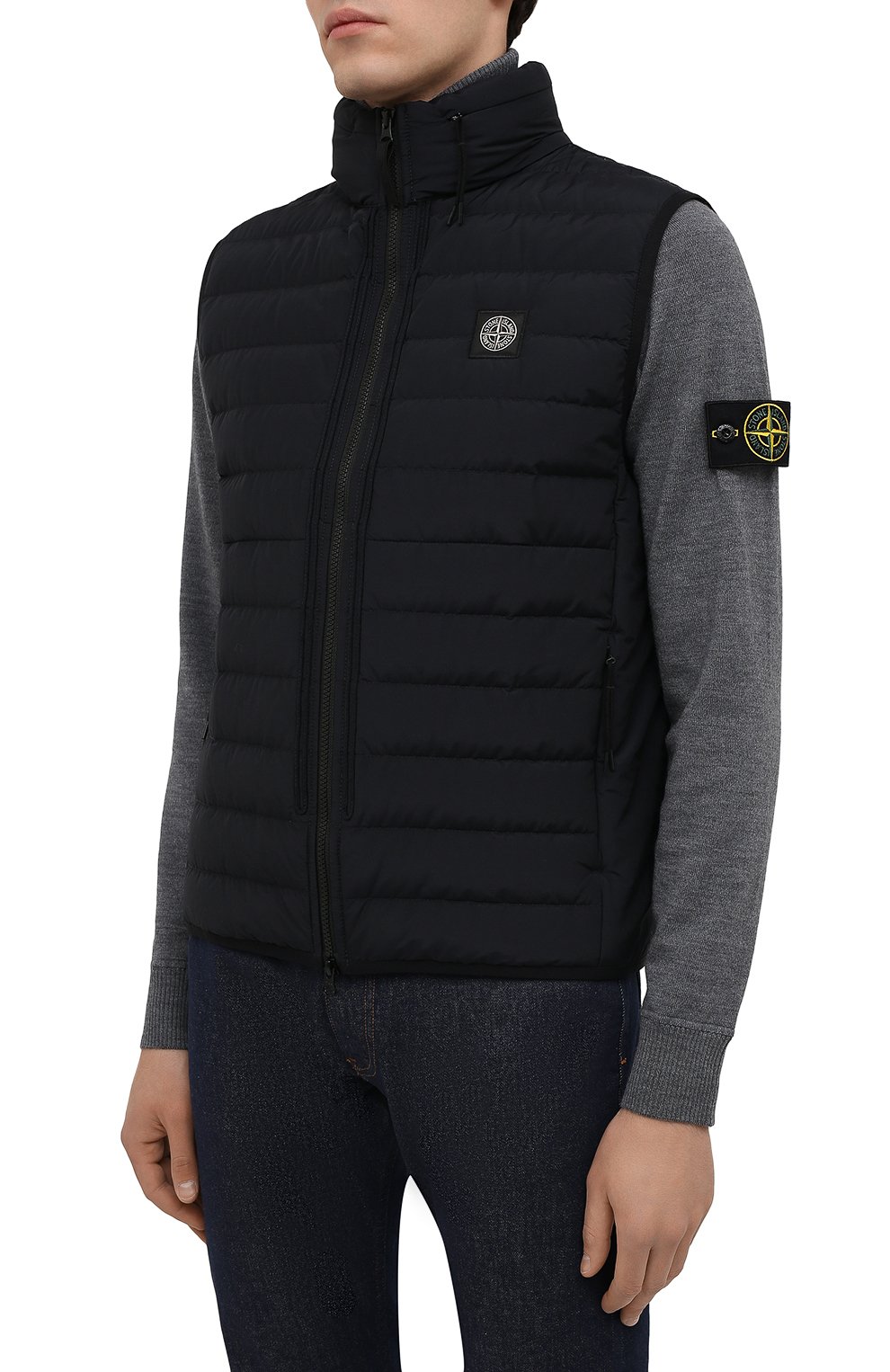 Пуховый жилет STONE ISLAND темно-синего цвета по цене 51900 руб., арт. 7515G0725, фото 3 Пуховый жилет STONE ISLAND, арт. 7515G0725, фото 3