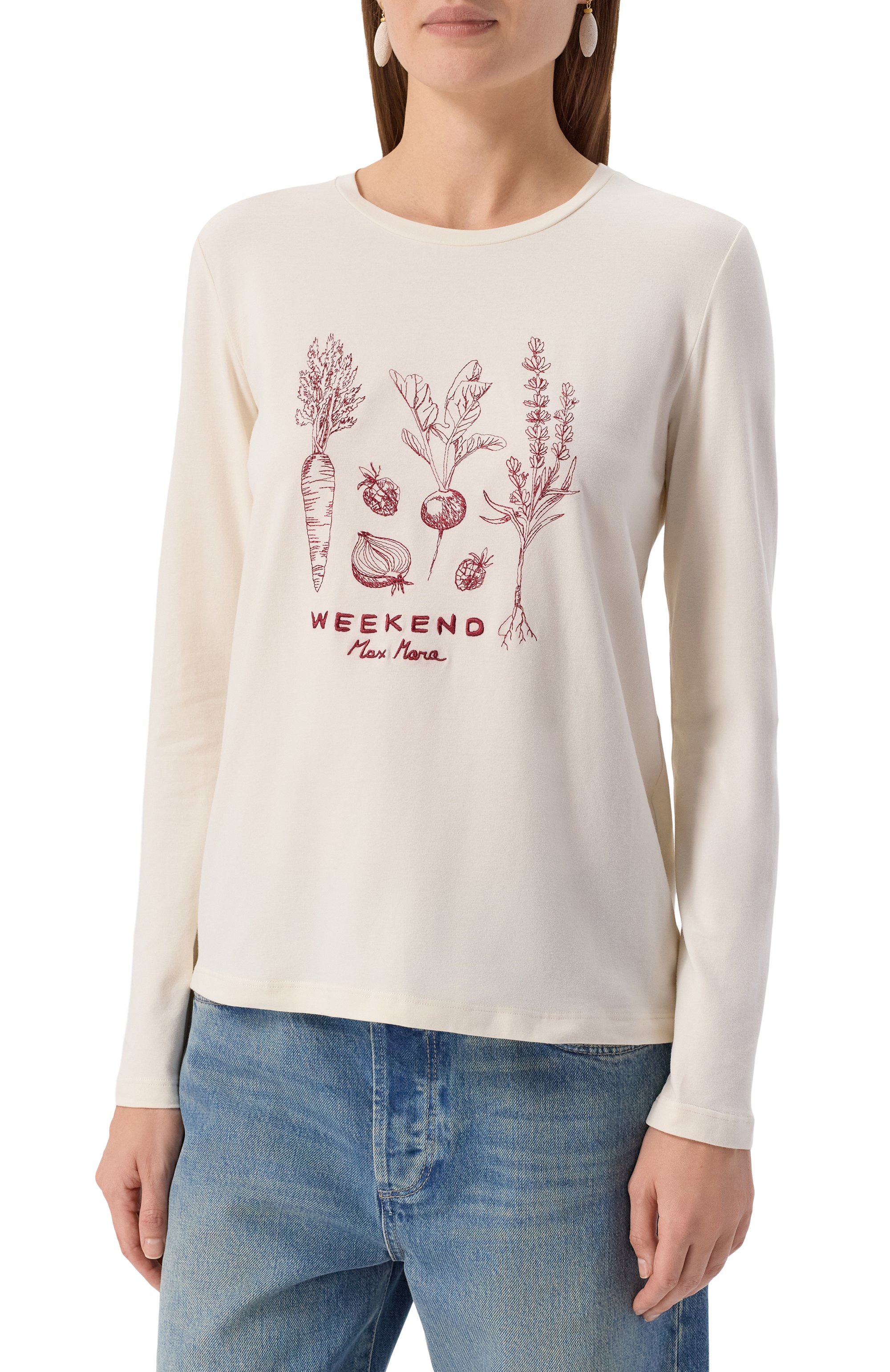 Хлопковый лонгслив WEEKEND MAX MARA, арт. REN0IR, фото 3