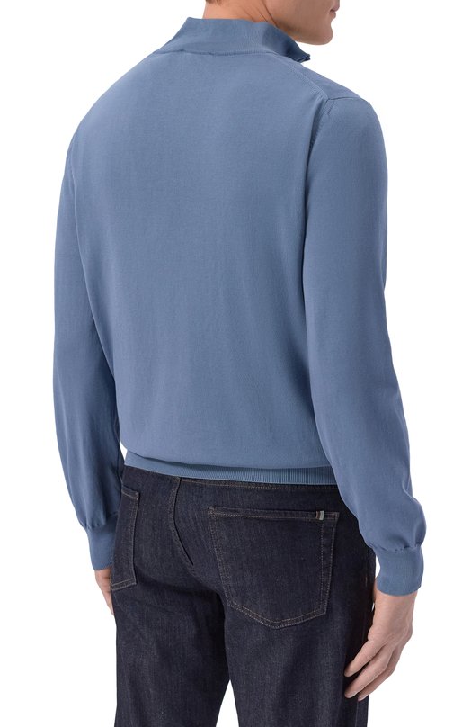 Хлопковый джемпер Canali C0015/MK02459 Голубой  C0015/MK02459 Фото 4