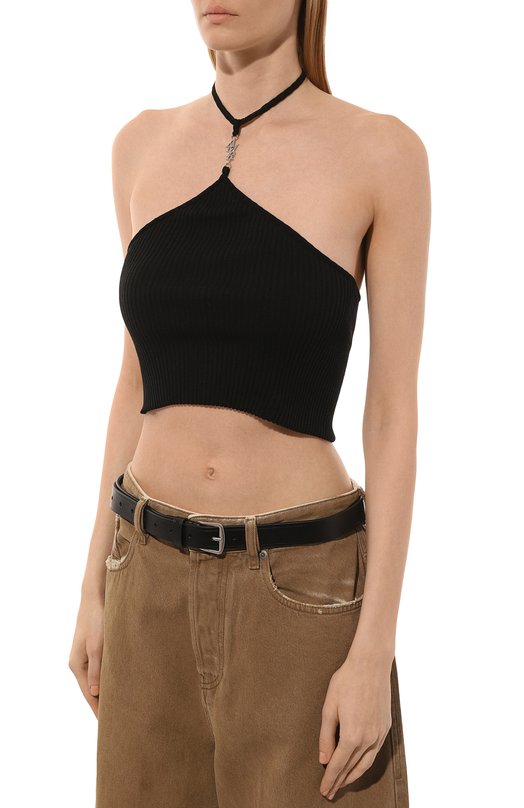 Топ из хлопка и шелка Amiri AWTPHT1003 Чёрный  AWTPHT1003 Фото 3