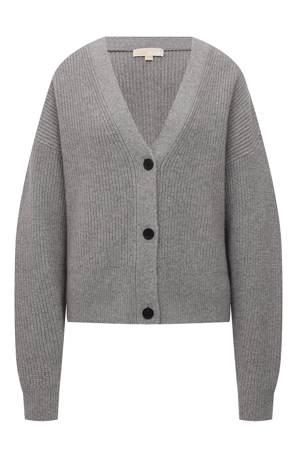 Кардиган из кашемира и шерсти MICHAEL MICHAEL KORS серого цвета по цене 35750 руб., арт. MU1600FFNR, фото 1 Кардиган из кашемира и шерсти MICHAEL MICHAEL KORS, арт. MU1600FFNR, фото 1