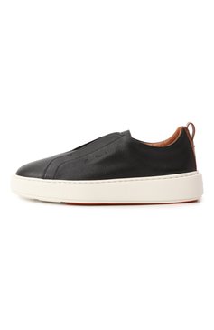 Женские кожаные кеды SANTONI черного цвета, арт. WBCG61323BARTLLK | Фото 4 (Материал внешний: Натуральная кожа; Подошва: Платформа; Материал сплава: Проставлено; Драгоценные камни: Проставлено; Кросс-КТ: Низкие; Стили: Кэжуэл)