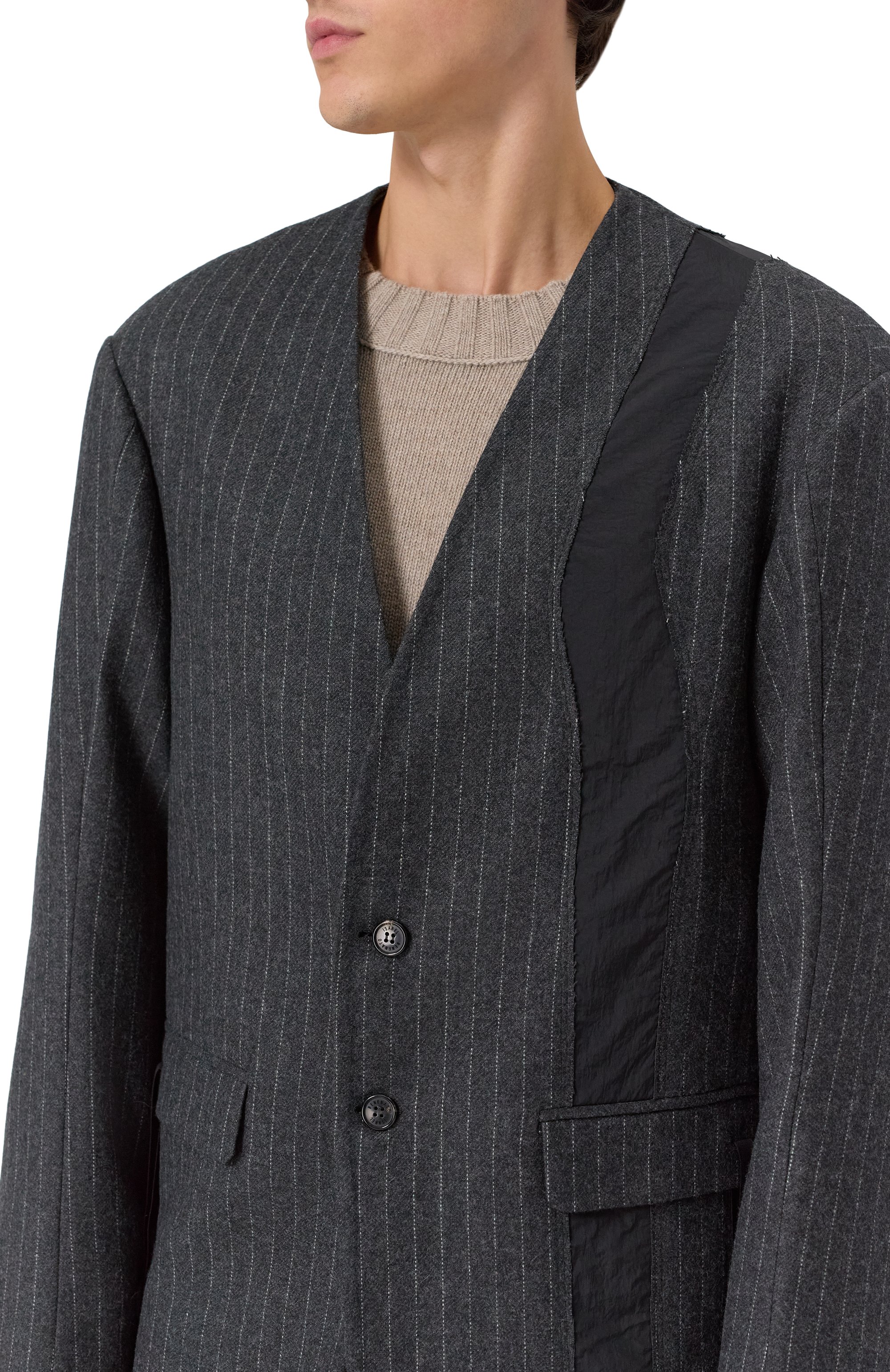 Пиджак из шерсти и хлопка ISABEL BENENATO темно-серого цвета по цене 166000 руб., арт. UW46F25, фото 5 Пиджак из шерсти и хлопка ISABEL BENENATO, арт. UW46F25, фото 5