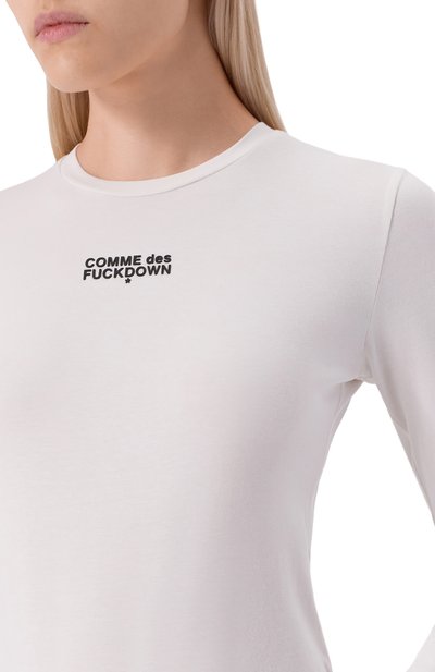 Хлопковое боди COMME DES FUCKDOWN белого цвета по цене 6725 руб., арт. CFABW01383, фото 5 Хлопковое боди COMME DES FUCKDOWN, арт. CFABW01383, фото 5