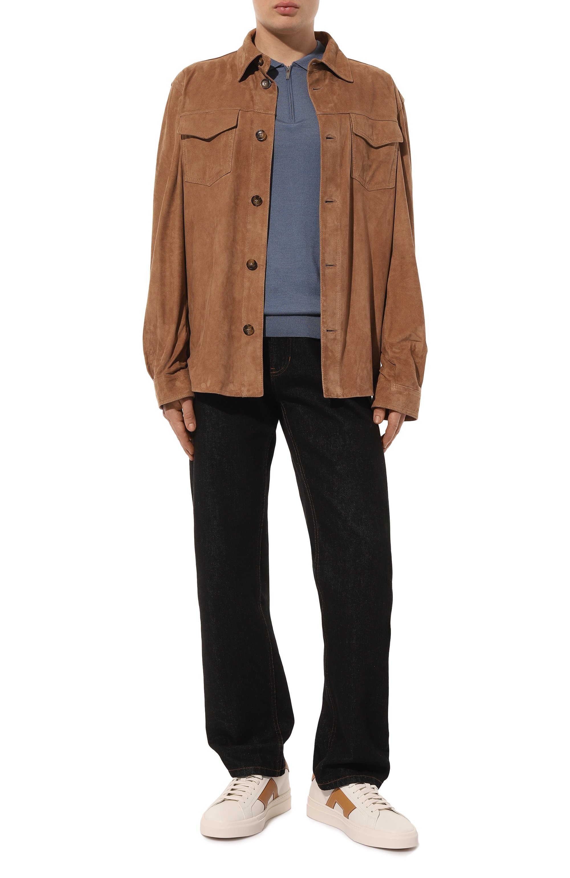 Кожаные кеды gloria SANTONI, арт. MBGT21779PNNGS05, фото 2