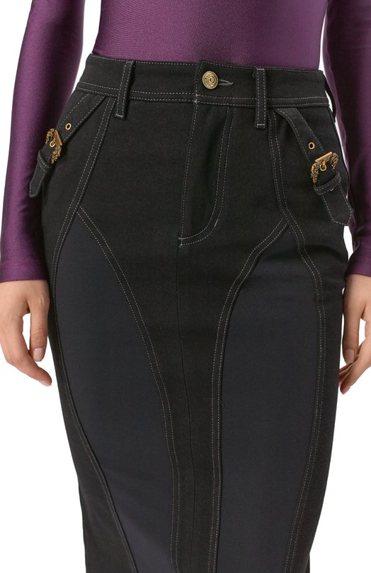 Джинсовая юбка Versace Jeans Couture 79HAE84M/DT037Q Чёрный  79HAE84M/DT037Q Фото 5