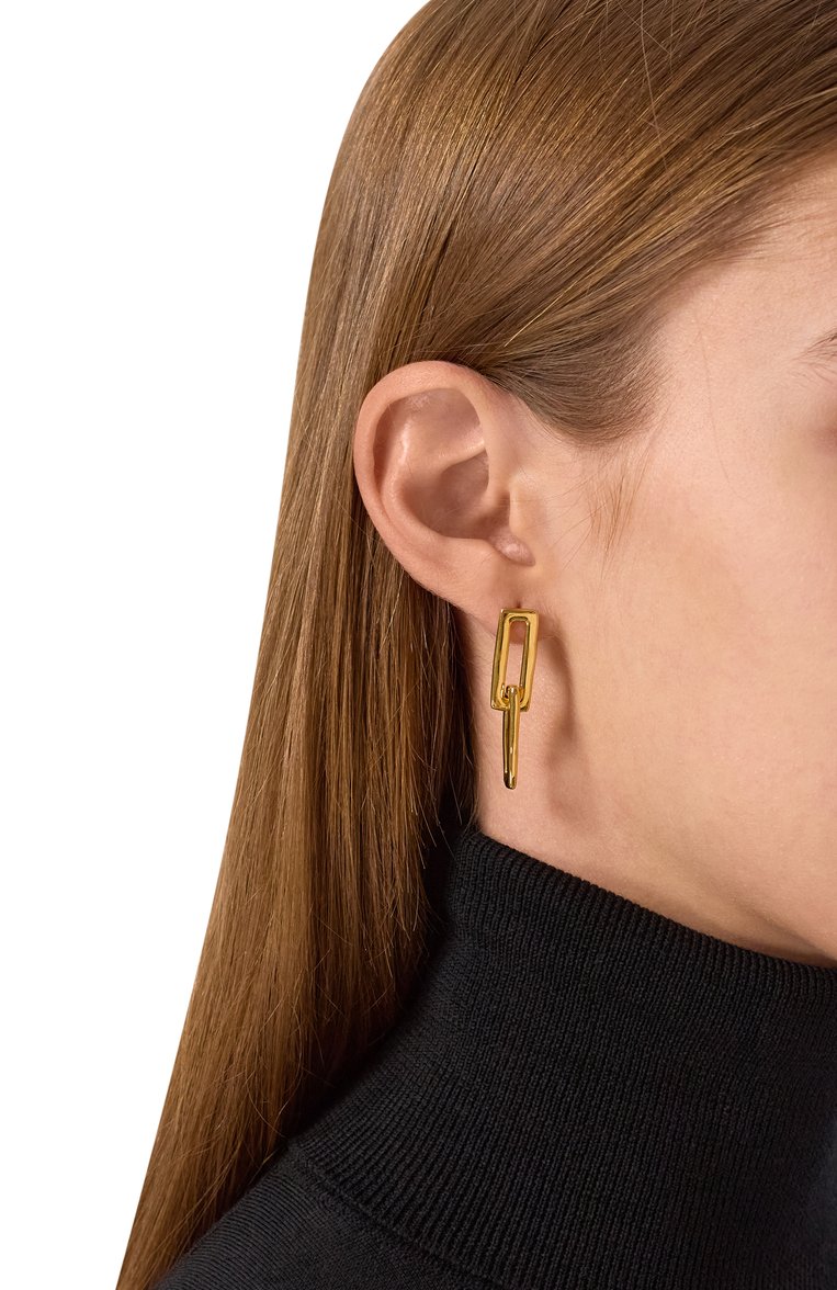 Женские серьги JIL SANDER золотого цвета, арт. J11VG0242 P4877 | Фото 2 (Региональные ограничения белый список (Axapta Mercury): Не проставлено; Нос: Не проставлено; Материал: Металл)