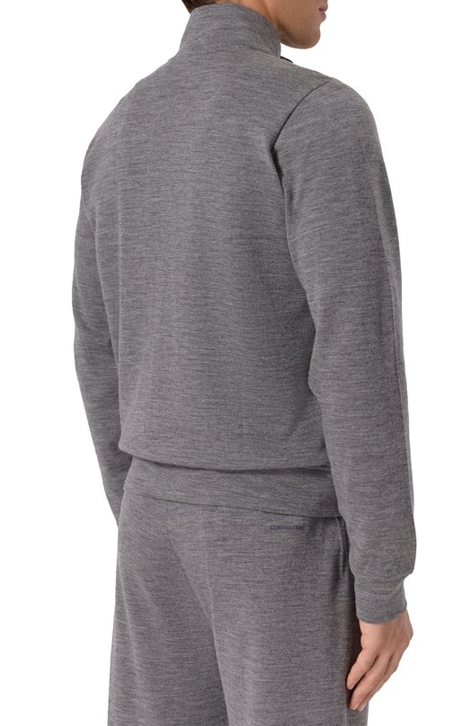 Толстовка из шерсти и хлопка Corneliani 26G566-2625016 Серый  26G566-2625016 Фото 4