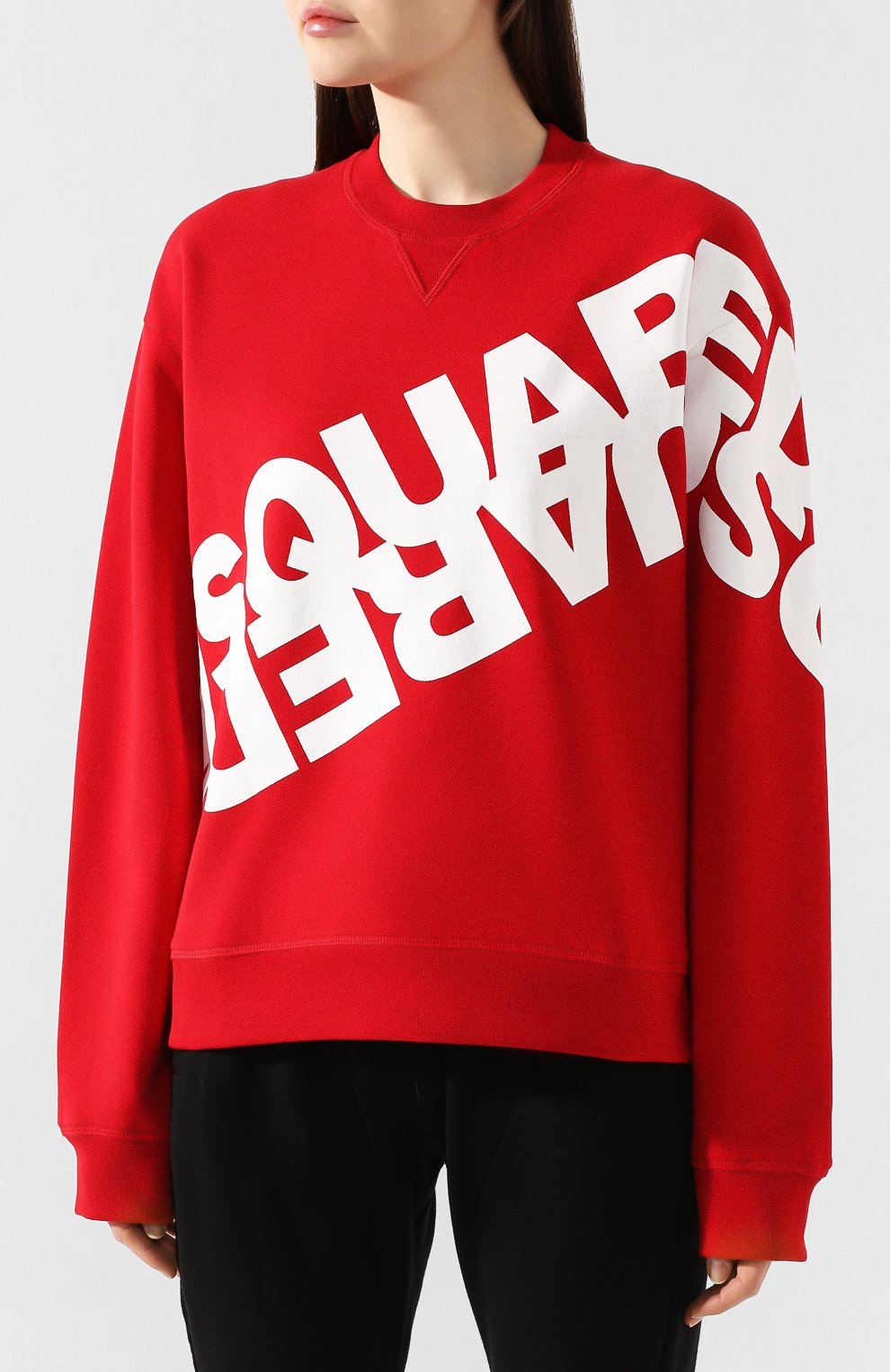 Хлопковый свитшот DSQUARED2 красного цвета по цене 27400 руб., арт. S75GU0282/S25042, фото 3 Хлопковый свитшот DSQUARED2, арт. S75GU0282/S25042, фото 3