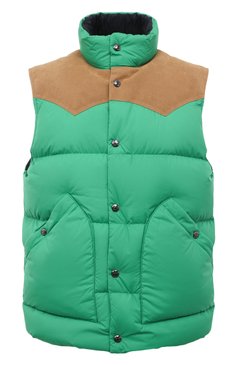 Мужской пуховый жилет WOOLRICH зеленого цвета, арт. CFWOOU0763MRUT2420 | Фото 1 (Мужское Кросс-КТ: жилеты-объемные; Материал внешний: Синтетический материал; Кросс-КТ: Пуховик; Материал сплава: Проставлено; Драгоценные камни: Проставлено; Длина (верхняя одежда): Короткие; Материал утеплителя: Пух и перо; Стили: Кэжуэл)