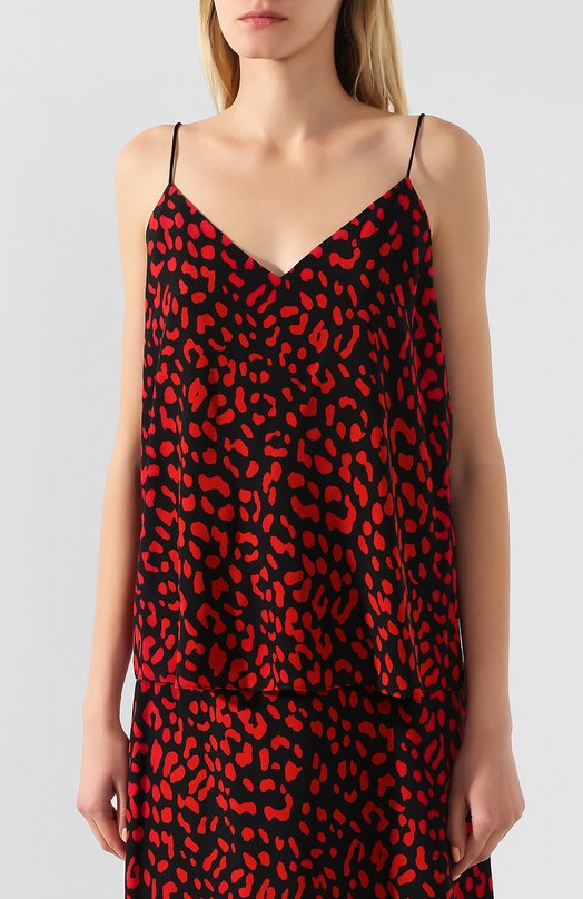 Шелковый топ Alice + Olivia Красный, фото 3