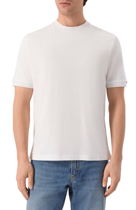 Хлопковая футболка Canali T0930/MJ02435 Белый  T0930/MJ02435 Фото 3