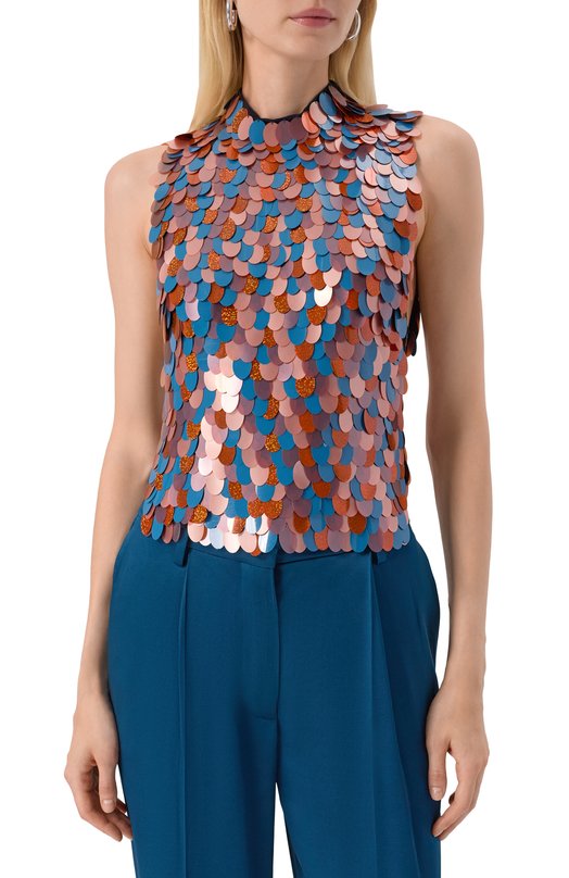 Топ из вискозы Dries Van Noten 010795-2317-504 Разноцветный  010795-2317-504 Фото 3