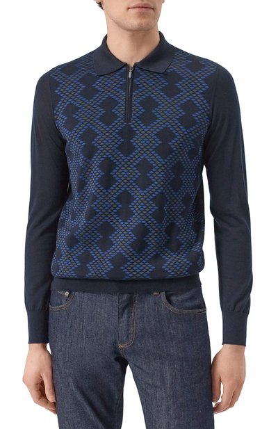 Поло из кашемира и шелка ZILLI темно-синего цвета по цене 160500 руб., арт. KZP001M0330VM0U00, фото 3 Поло из кашемира и шелка ZILLI, арт. KZP001M0330VM0U00, фото 3