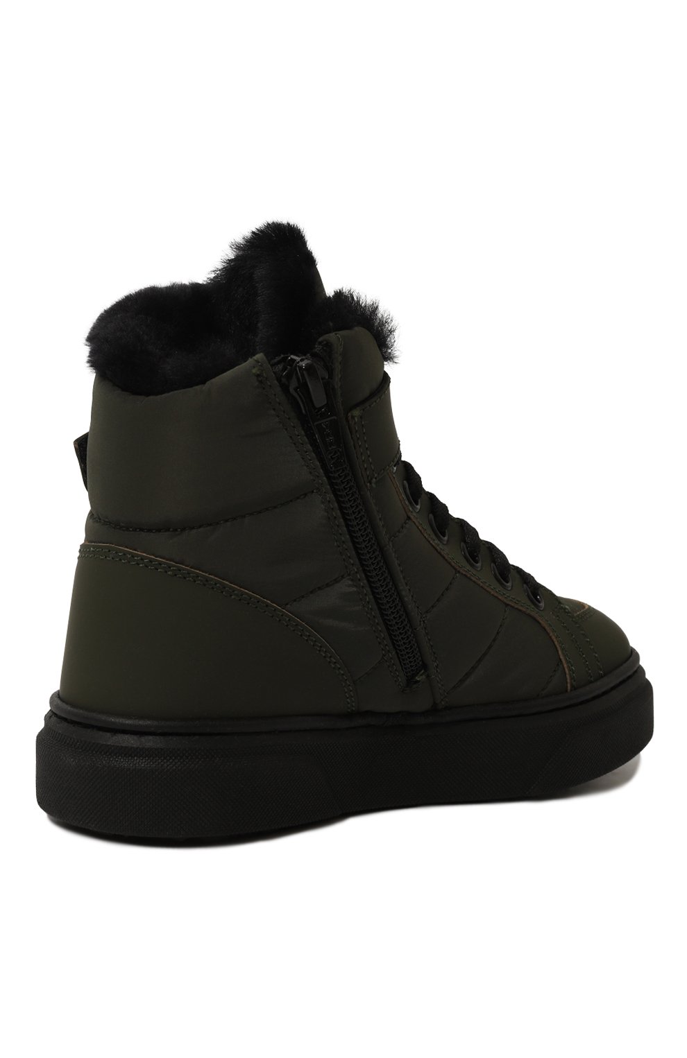 Утепленные кеды MISSOURI хаки цвета по цене 22600 руб., арт. 41306/28-30, фото 3 Утепленные кеды MISSOURI, арт. 41306/28-30, фото 3