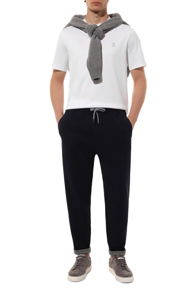 Брюки из хлопка и кашемира BRUNELLO CUCINELLI, арт. MM831B2330, фото 1