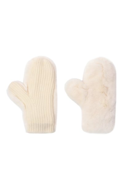 Шерстяные варежки с мехом кролика YVES SALOMON, арт. 26WAA511XXMACL, фото 3