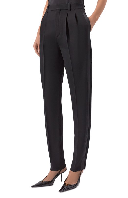 Шерстяные брюки Saint Laurent 858994/Y7E63 Чёрный  858994/Y7E63 Фото 3