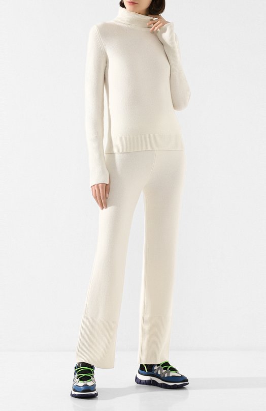 Кашемировые брюки Joseph Белый, фото 2